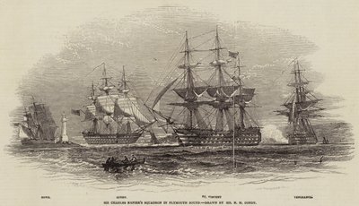 El Escuadrón de Sir Charles Napier en Plymouth Sound de Nicholas Matthews Condy